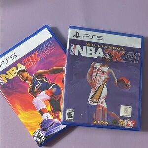 NBA 2K21 and 2K23 PS5 Game Set - Blue and Orange